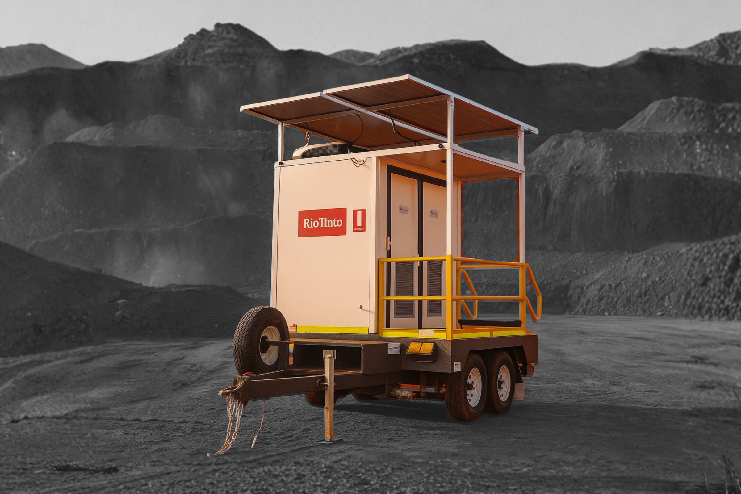 Ablution trailer with solar canopy