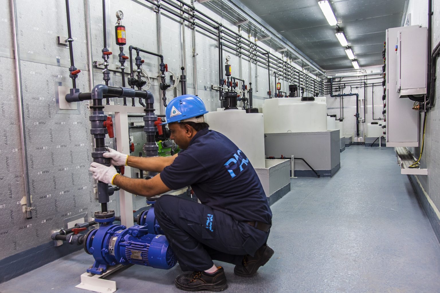 Inside a PACT containerised treatment plant